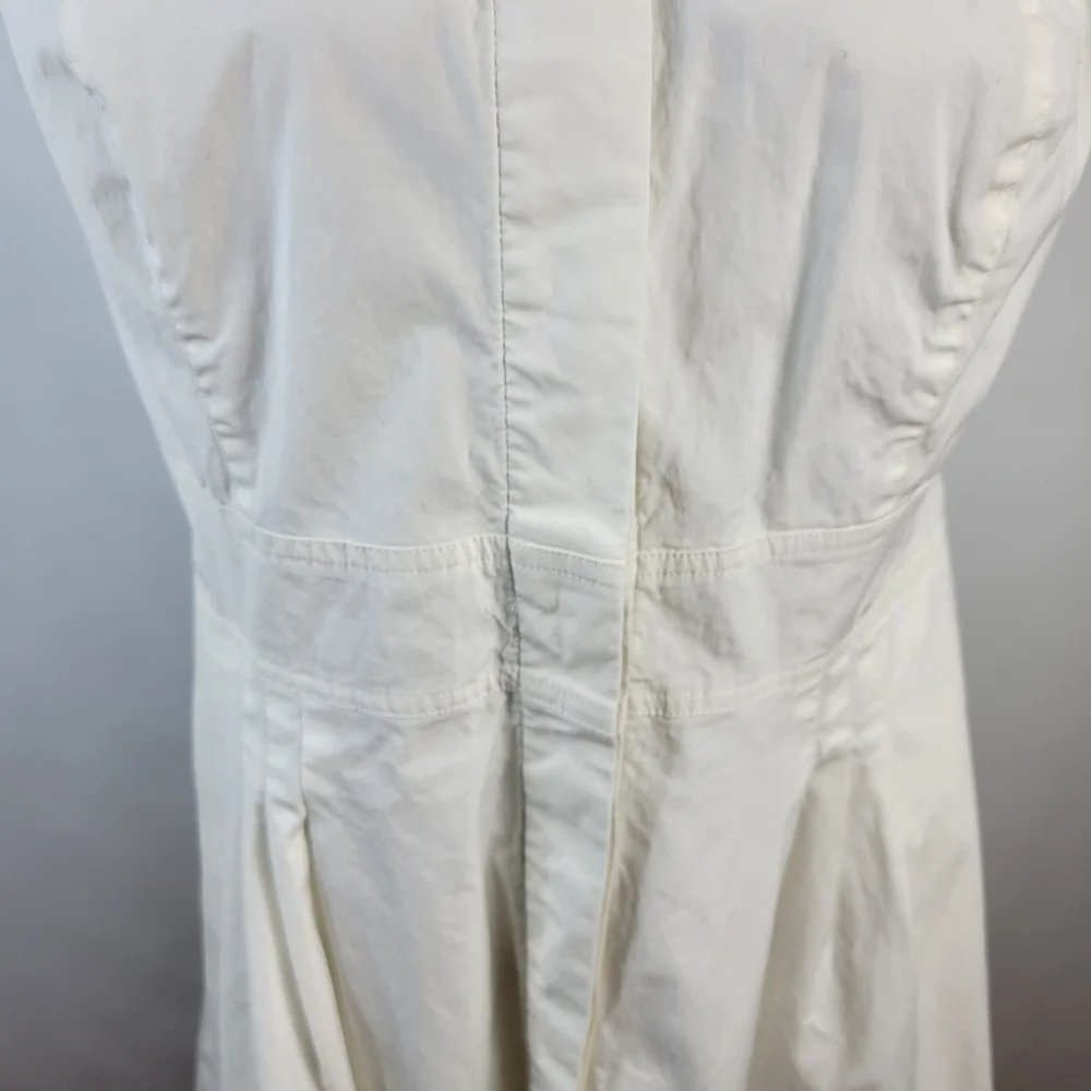 Ann Taylor Loft White Sleeveless Shirt Dress Cotton Size 12 - Picture 4 of 15